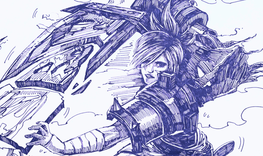 【7月13日】放逐之刃 锐雯|绘画习作|插画|煎熊