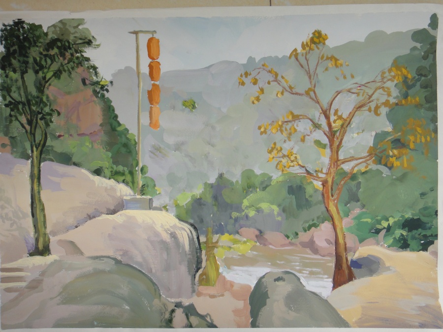 中山古镇写生|其他|其他|天黑前的夏天 - 原创设