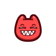 s35【魔鬼猫表情-呲牙】#全身 动态 小红脸 q版 迷你 大笑 开心 嘲笑