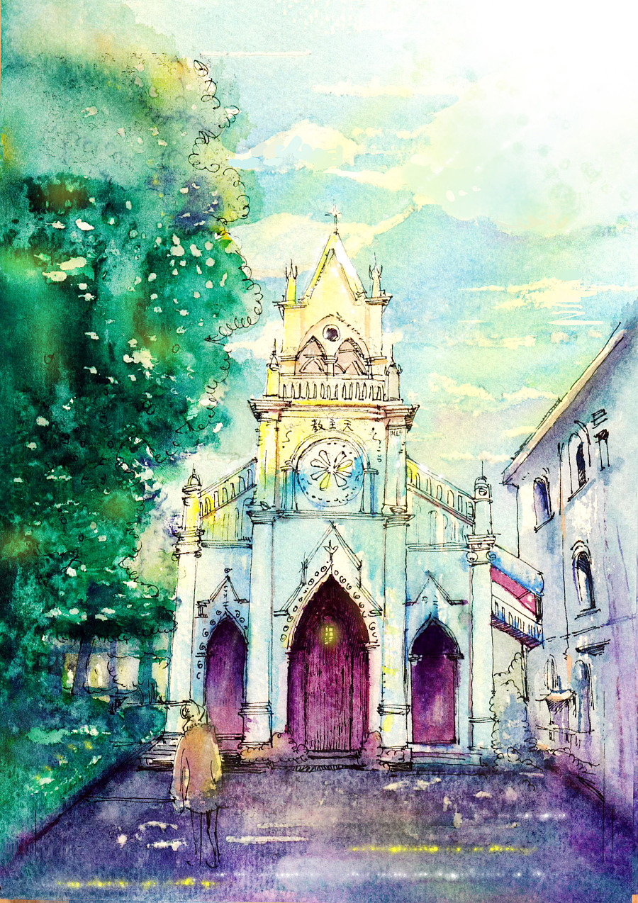 水彩建筑风景之“彩色厦门”|商业插画|插画|含橙 - 原创设计作品 - 站酷 (ZCOOL)