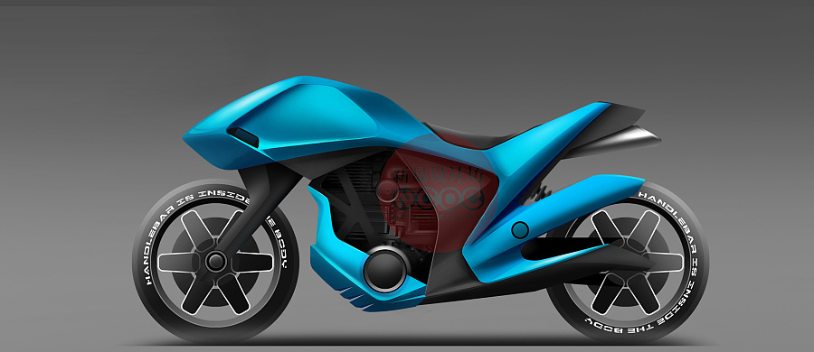 摩托车设计;交通工具设计;ps二维渲染;工业设计