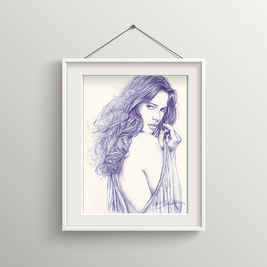 圆珠笔装饰画|绘画习作|插画|逗号君 - 原创设计