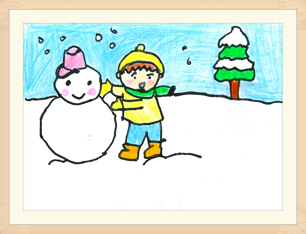 下雪了(3)——蜡笔画