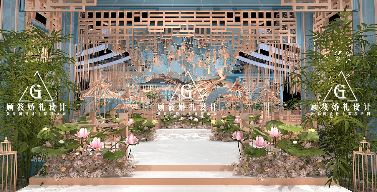 新中式丨3d婚礼效果图设计培训|空间|舞台美术|顾筱婚礼设计 - 原创