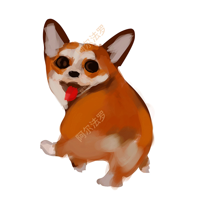 柯基犬 插画 卡通柯基 可爱狗狗