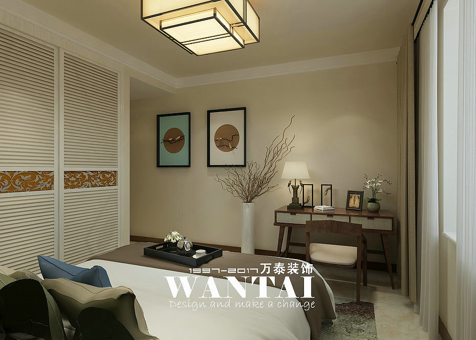 泰安苹果园136平简约新中式风格装修效果图案