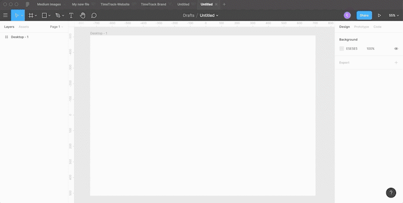 画板与sketch中操作一样,按a或f在右侧的属性面板中查看所有画板选项