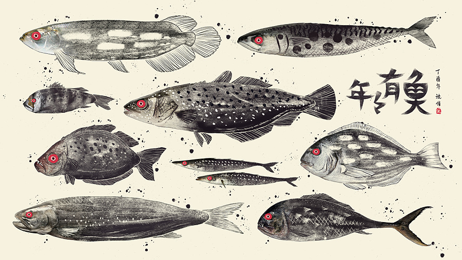 2017丁酉年,祝大家年年有余又有鱼|商业插画|插