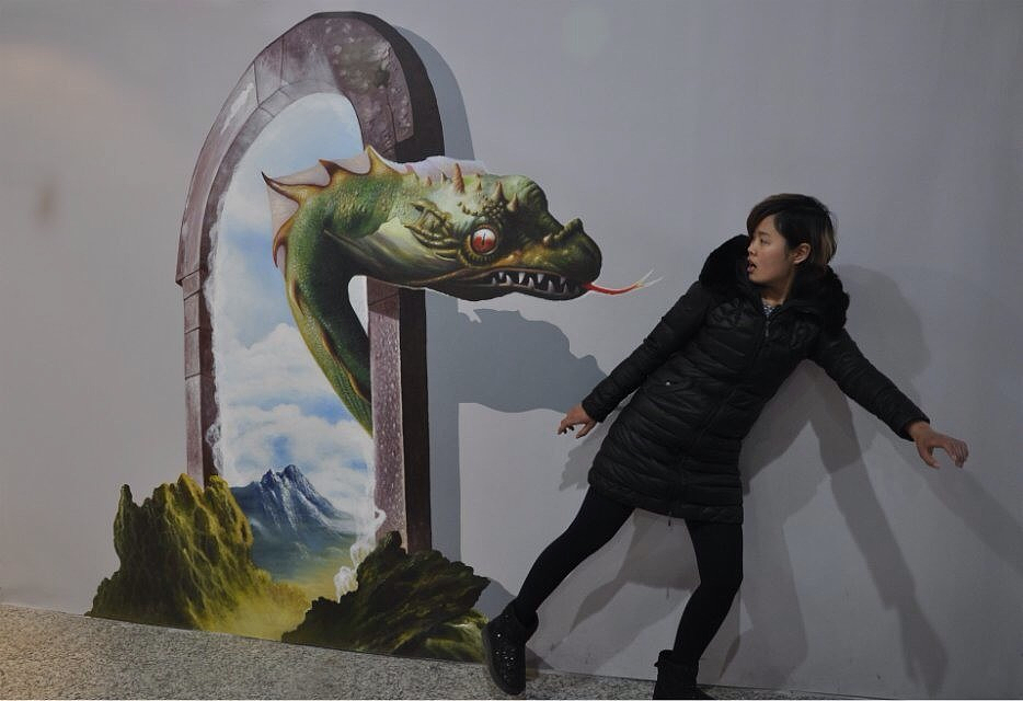 北京墙体彩绘 3d立体画 3d壁画 手绘3d画作品展示