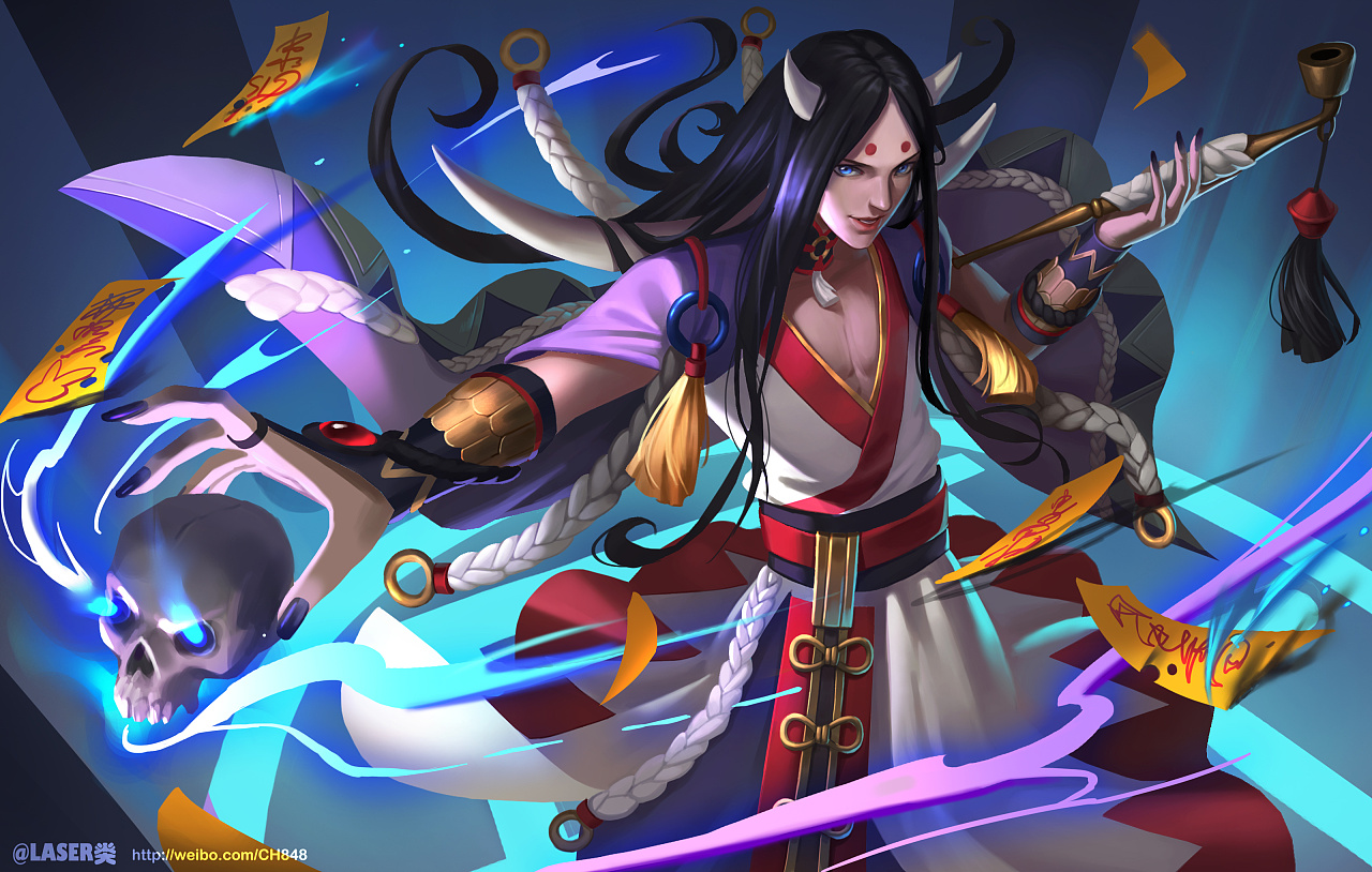 阴阳师食发鬼绘画步骤