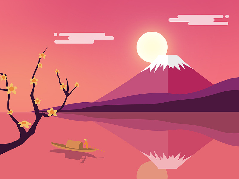 两枚扁平化插图
