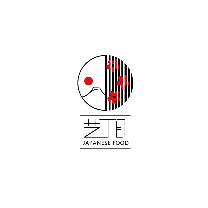 设计的logo,将一些日本元素,日本传统色彩,和现代简约的线条或者是