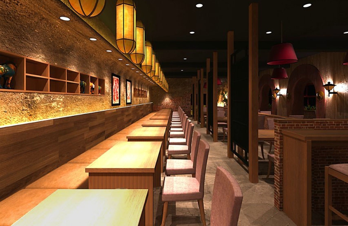 西北乐快餐厅--玉门餐厅设计|玉门餐厅装修|室内