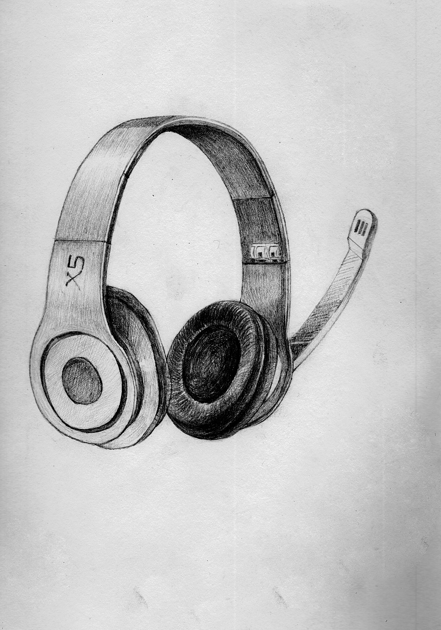 耳机x5|素描|纯艺术|冰凌幸福 - 原创设计作品 - 站酷