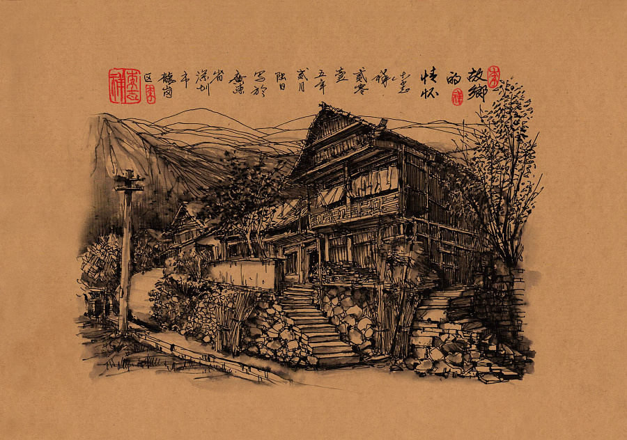 风景速写,钢笔画,钢笔速写创作|钢笔画|纯艺术|Jason520 - 原创设计作品 - 站酷 (ZCOOL)