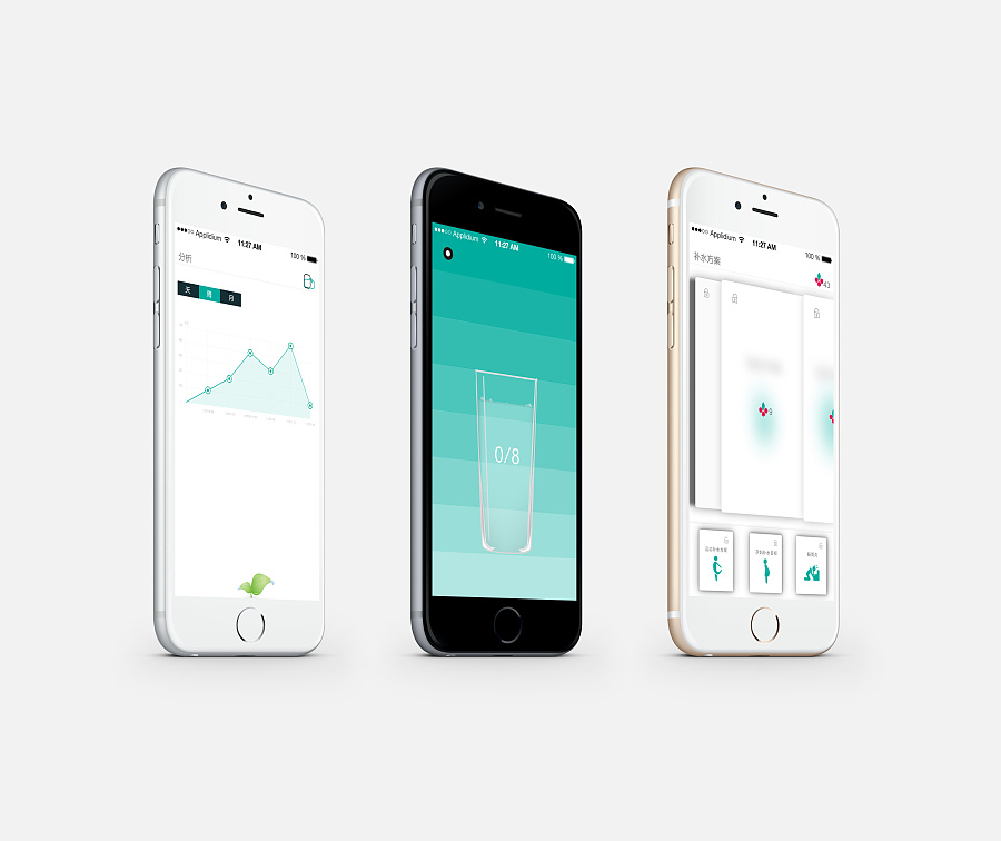咕咕,一个提醒喝水的健康类app~|APP界面|UI|s