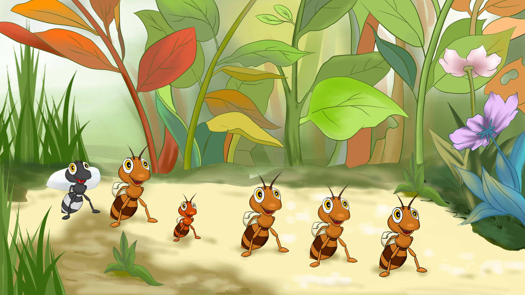【源文件】手绘儿童教育蚂蚁大力士动画