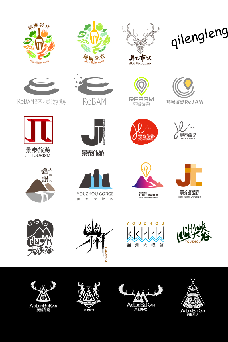 一系列旅游相关主题的logo设计方案