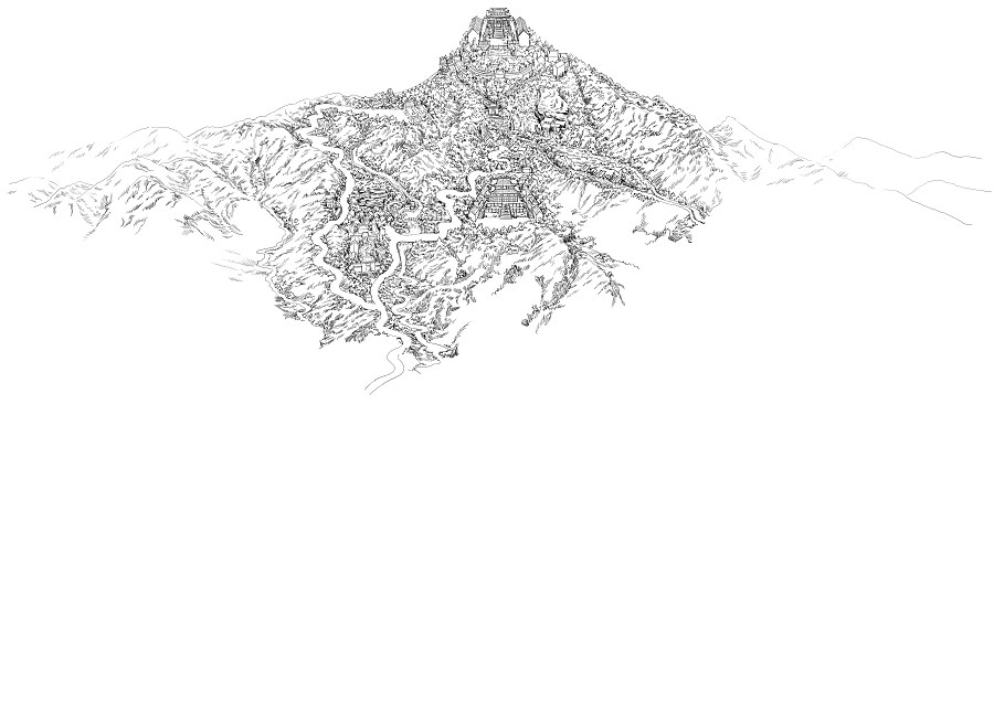 原创作品:《大美武当》——武当山手绘地图