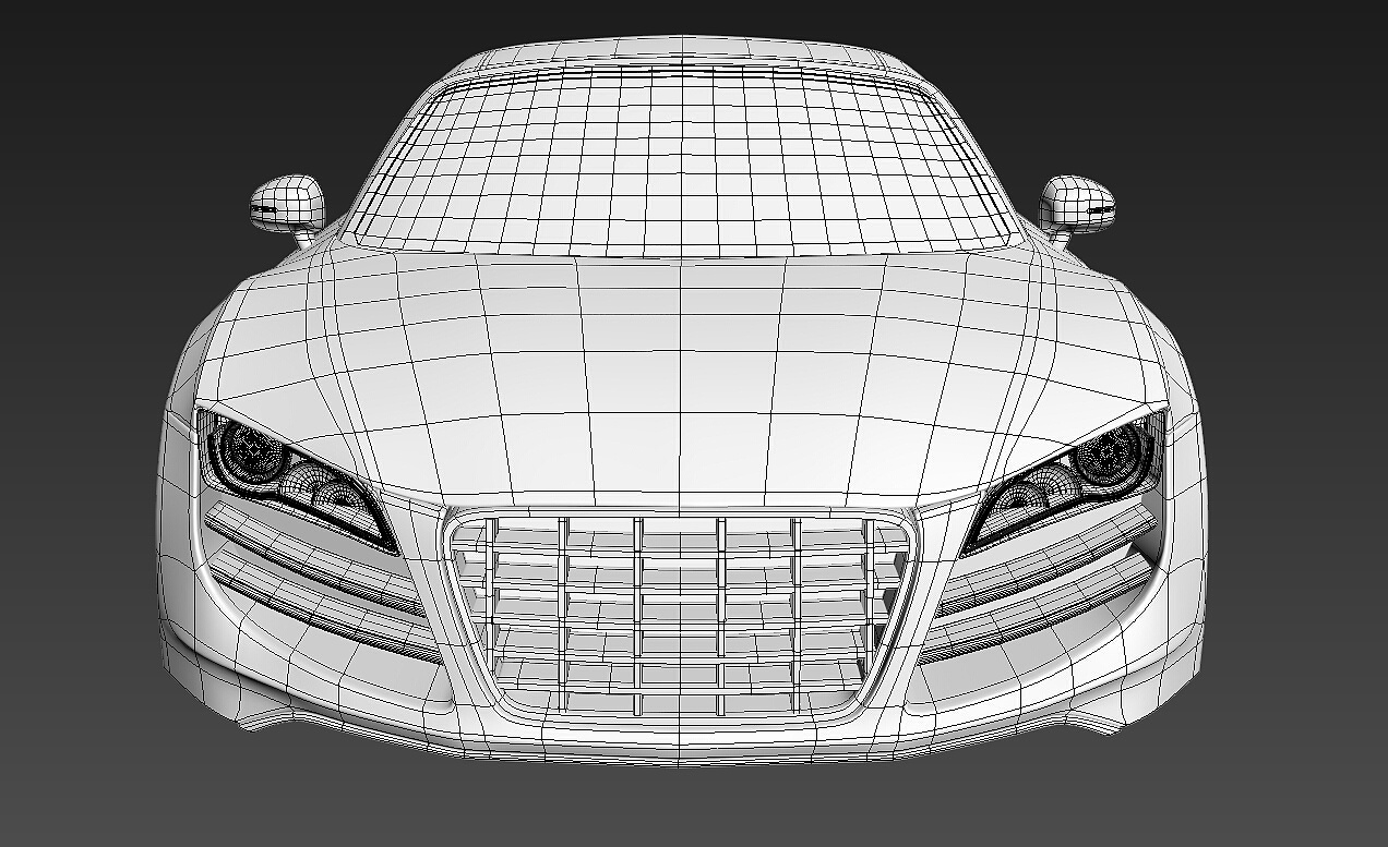 3ds max 奥迪r8建模 素模渲染|三维|机械/交通|左手的灵感 原创作品