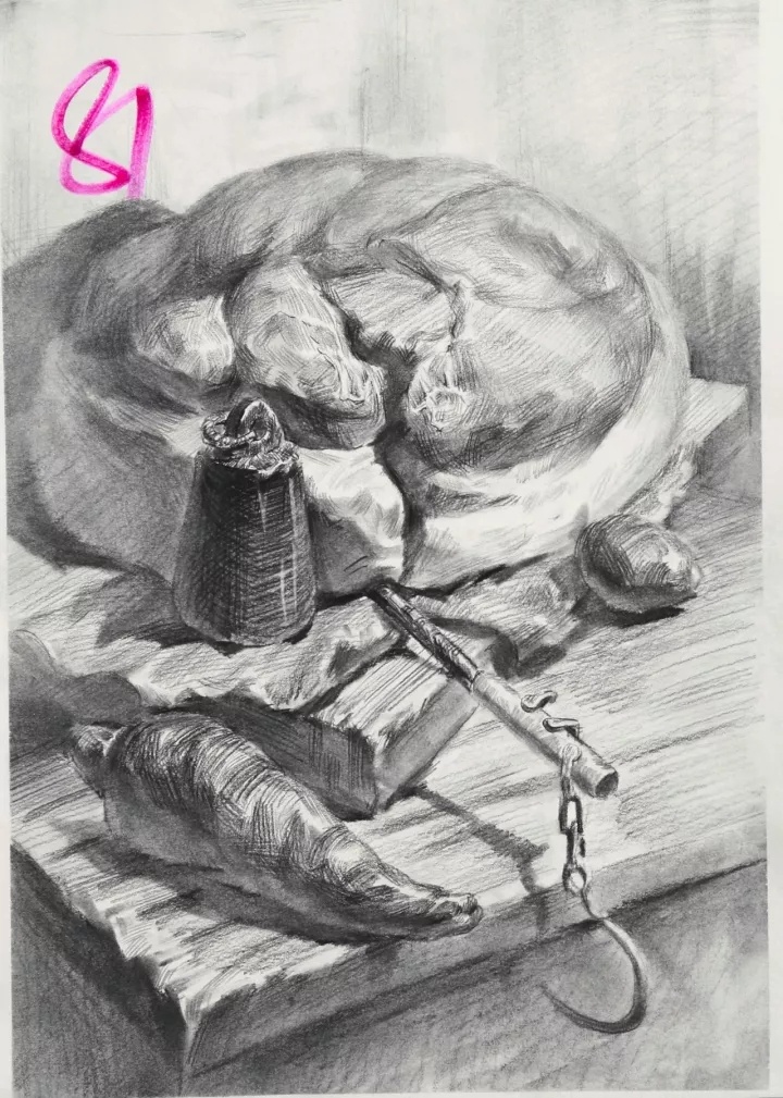 广东省2018美术模拟联考素描高分卷|纯艺术|素