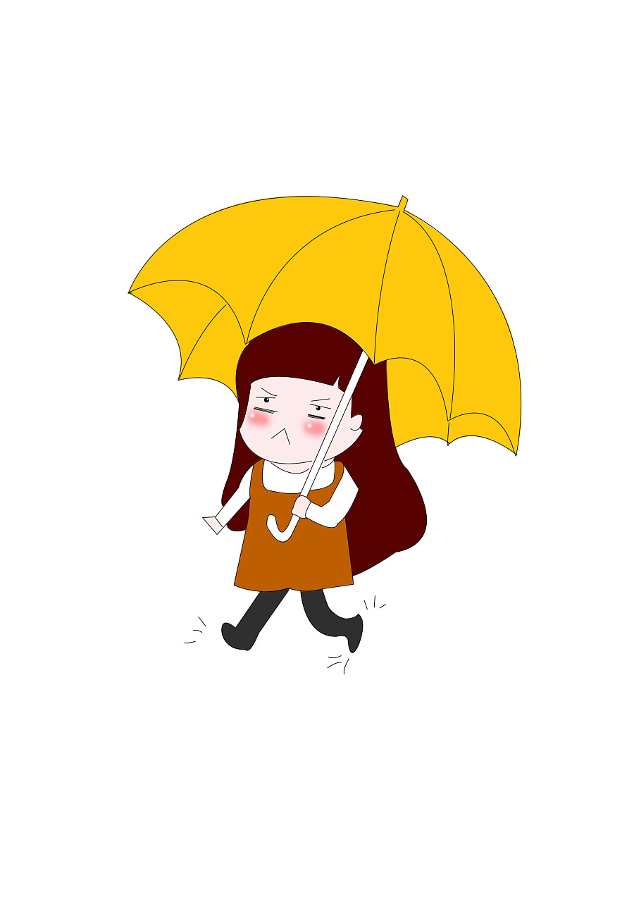 宝哥原创手机壁纸下雨天打伞不开心的小女孩|