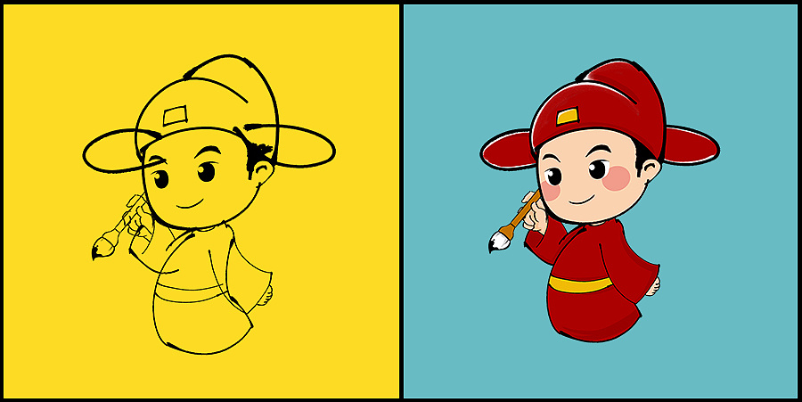 主logo是个状元形象,背景是江南地区著名的建筑