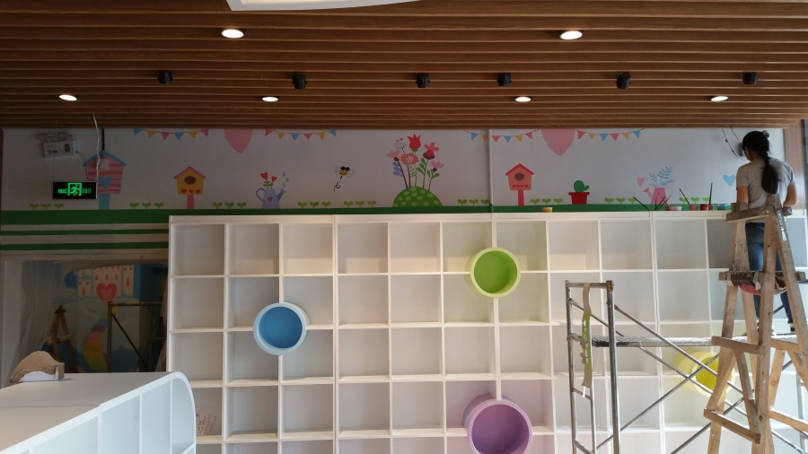 邯郸墙绘、邯郸手绘墙、邯郸新华书店彩绘、新