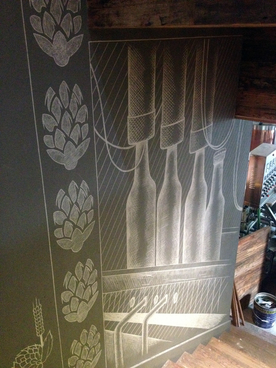 西湖啤酒吧墙绘|墙绘\/立体画|其他|丨HOHO丶 -