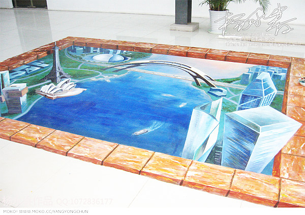 3d地画2010年9月马爹利xo3d地面立体画