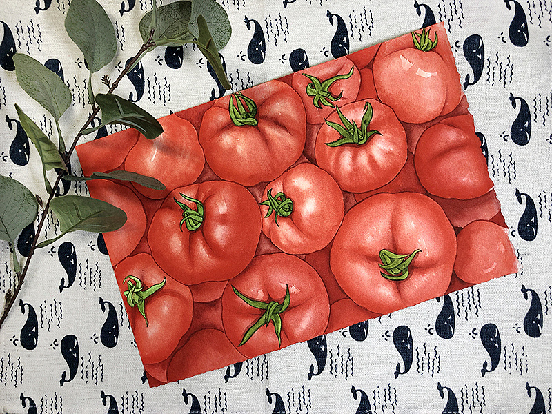水彩画-好多西红柿