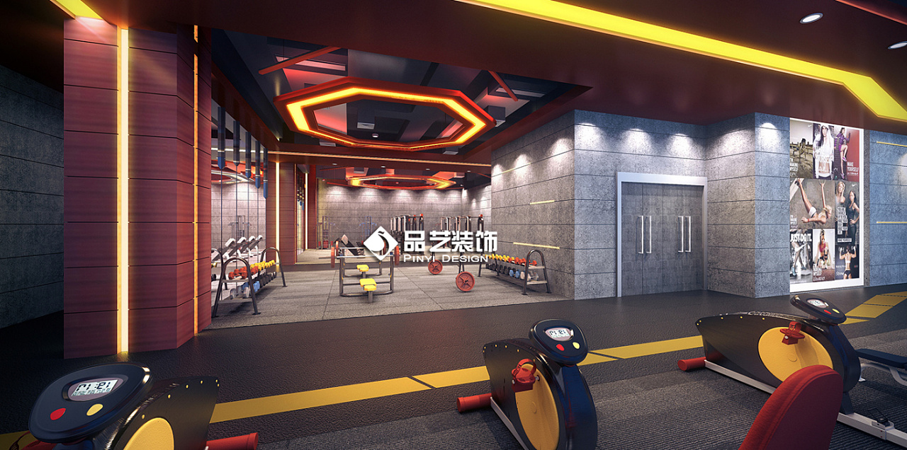 湛江健身房瑜伽工作室装修设计效果图|空间|室
