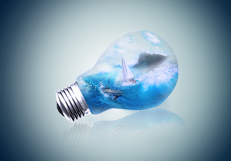 创意海报制作--灯泡里的海洋世界!Photoshop教
