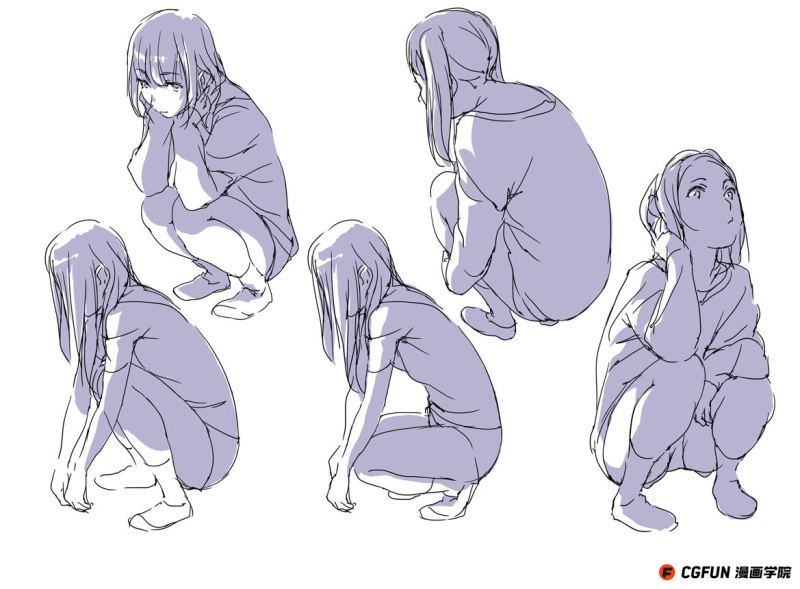 教你如何画好漫画教程06-蹲下时姿势的考虑-C