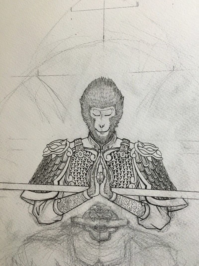 猴年贺图《斗战胜佛》 | 教你用手生猴子|绘画|