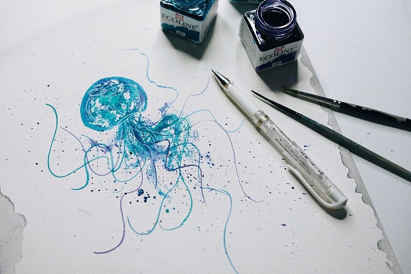 皮忠招牌水母怎么画|绘画|原创\/自译教程|peich