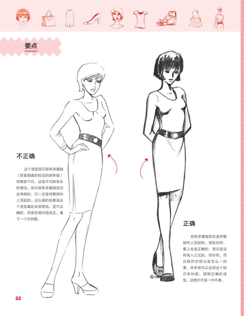 《时装设计手绘表现--零基础学画人体造型、服