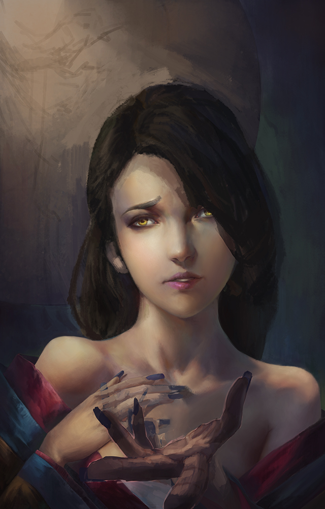 古风美人头像写实创作过程|设计规范\/资料|设计