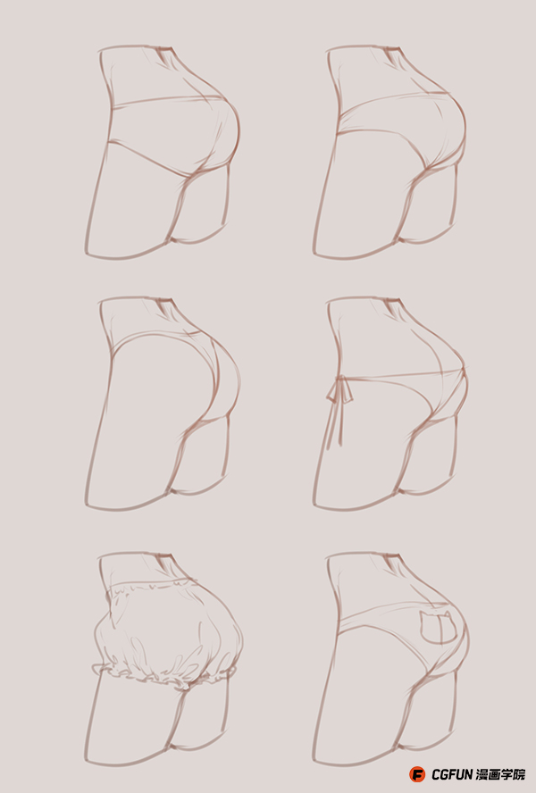 教你如何画好漫画教程58女子常见内裤如何画