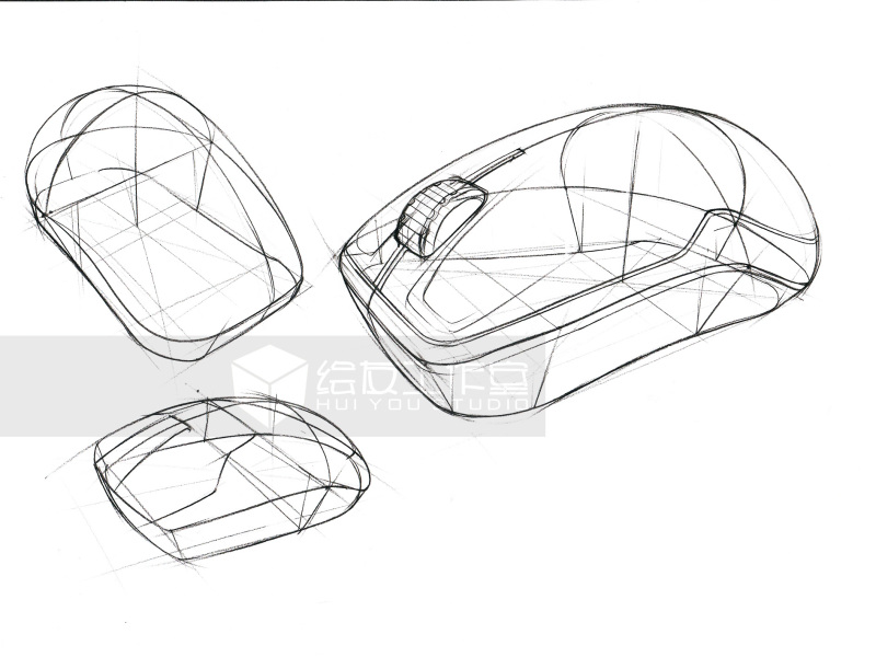 【工业设计手绘教程】鼠标绘制全过程|其他|原