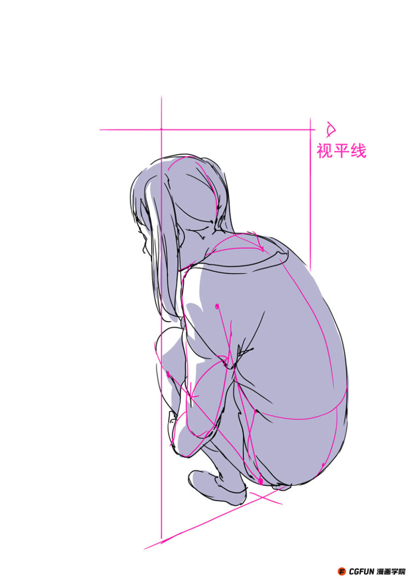 教你如何画好漫画教程06-蹲下时姿势的考虑-C