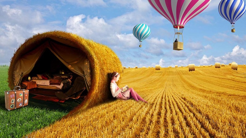 麦田里的女孩|平面设计|原创\/自译教程|娜娜001