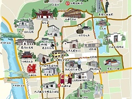 浙江省浙江临海市旅游手绘地图图片
