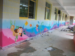幼儿园走廊壁画墙体彩绘手绘墙