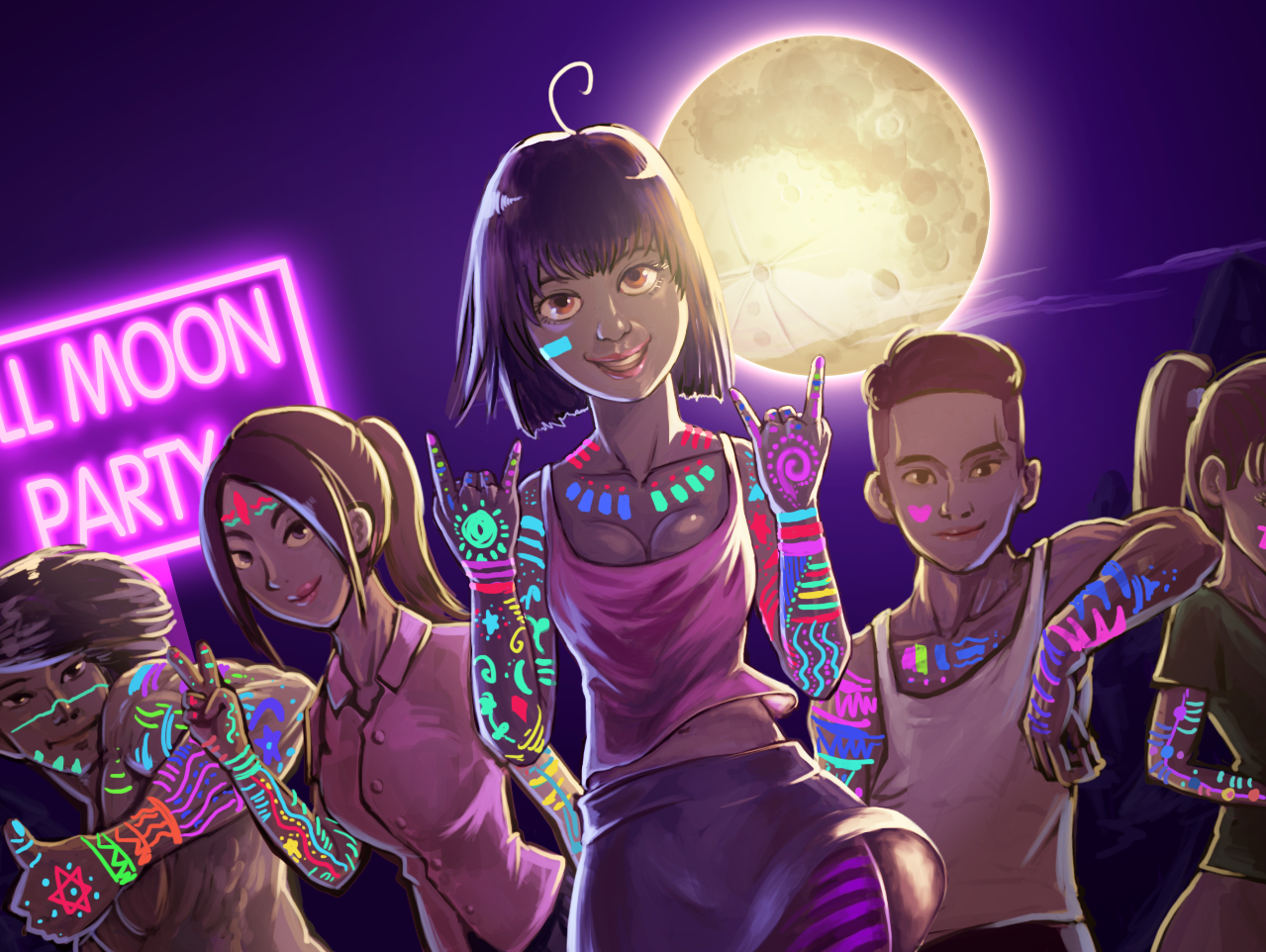 泰国满月派对丑态