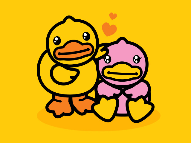 b.duck小黄鸭情人节表情
