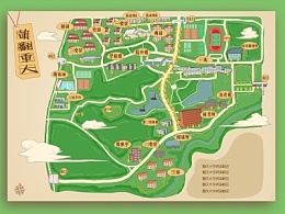 重庆大学虎溪校区手绘地图图片
