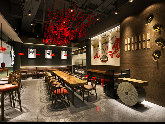 龙泉小吃店装修设计,龙泉餐厅装修设计,龙泉专业装修设计模具设计与v餐厅相接近的面馆图片