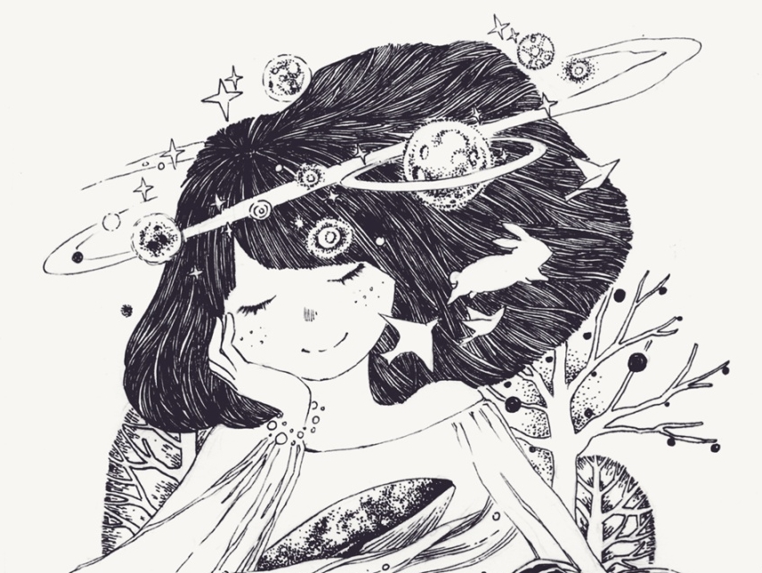 杂志黑白插图