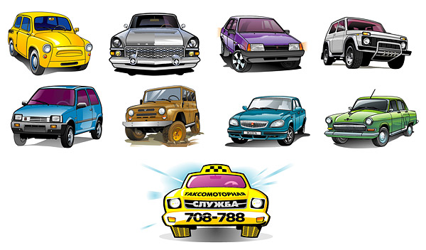 精美各种小汽车矢量素材-3